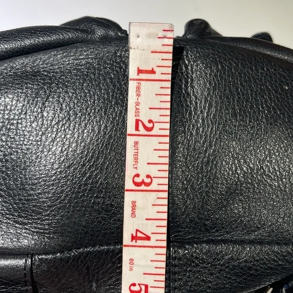 PELLE STUDIO Pebble Leather Backpack Sling Bag, Black, Leopard fabric interior - Picture 10 of 15